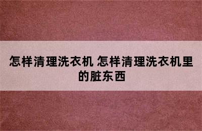 怎样清理洗衣机 怎样清理洗衣机里的脏东西